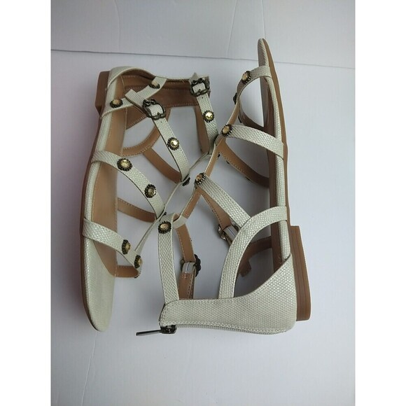 NWT Sam & Libby Rhonda Gladiator Sandal Soft Silver Size 9 Adjustable Strap - Picture 10 of 13